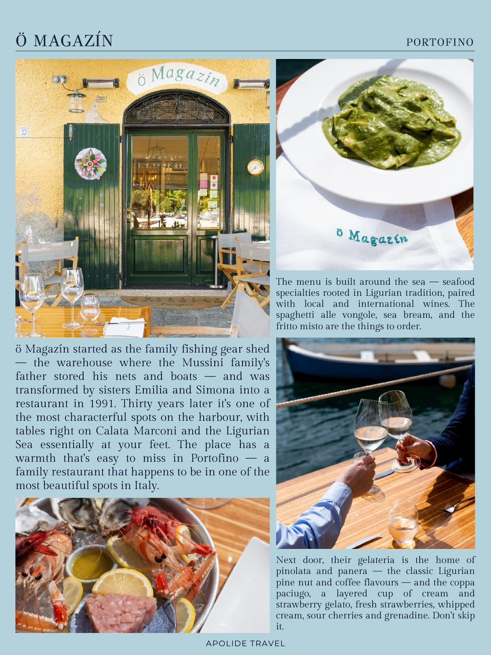 A sample page from the Portofino guide