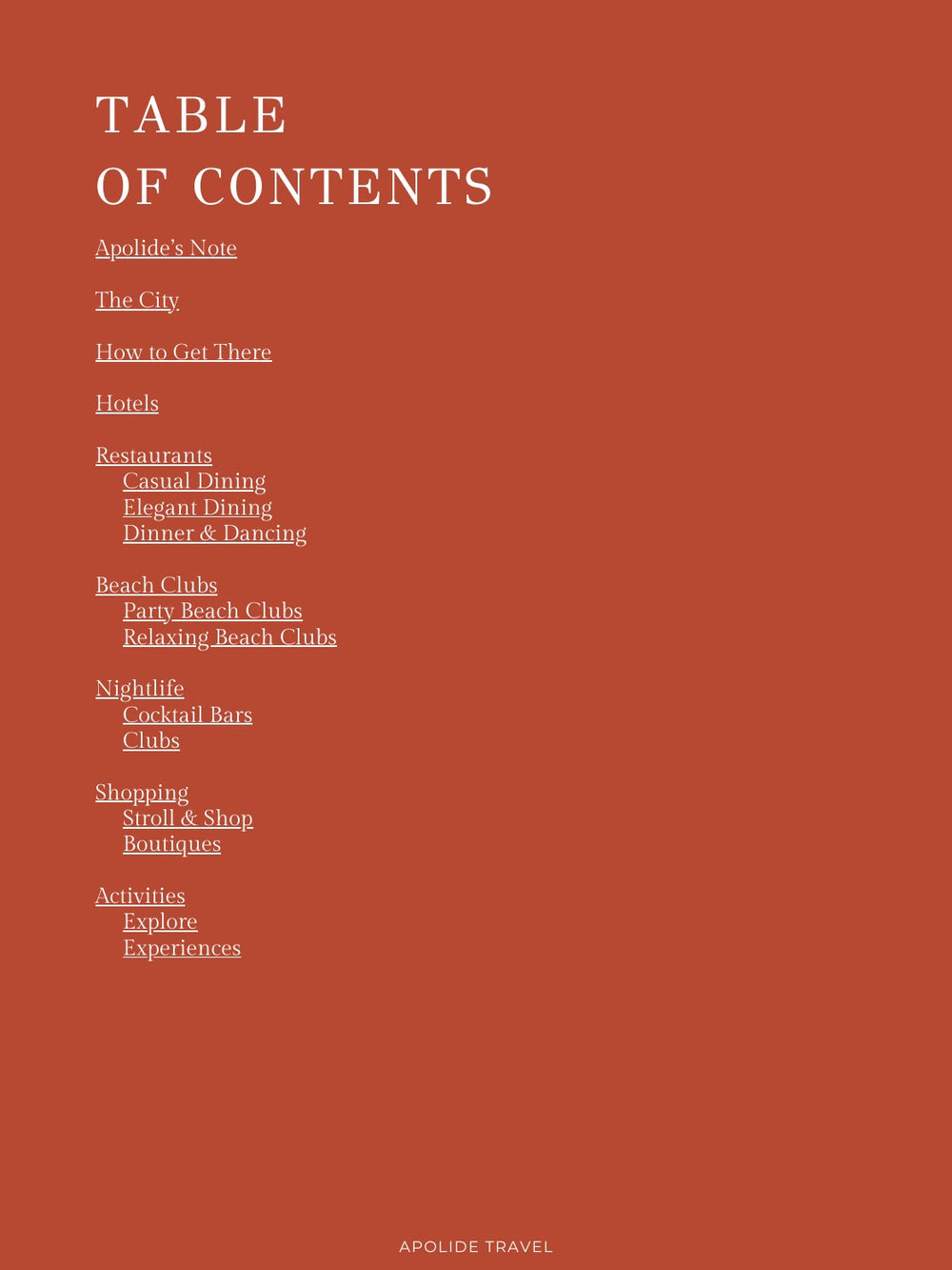 A sample page from the Saint Tropez guide