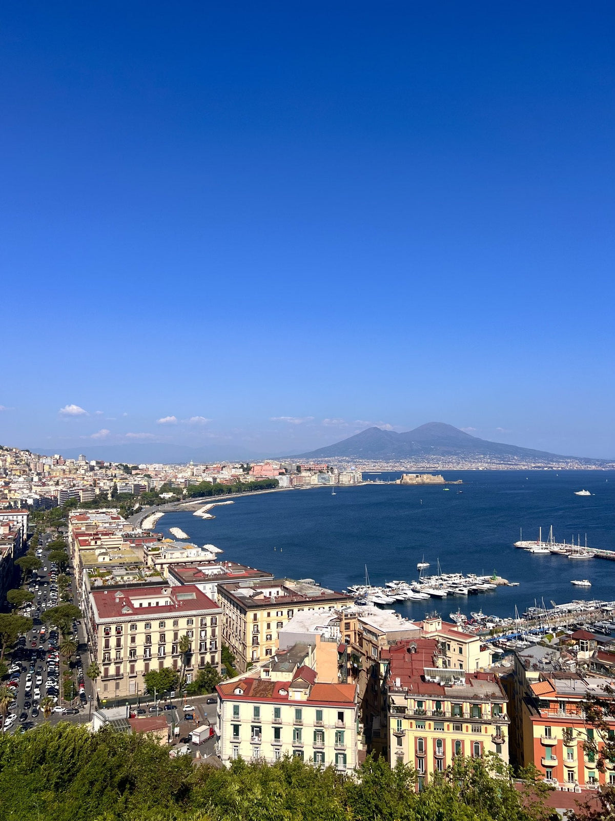 The Bay of Naples and Vesuvius from above