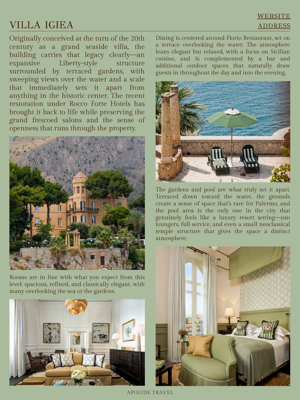 A sample page from the Palermo guide