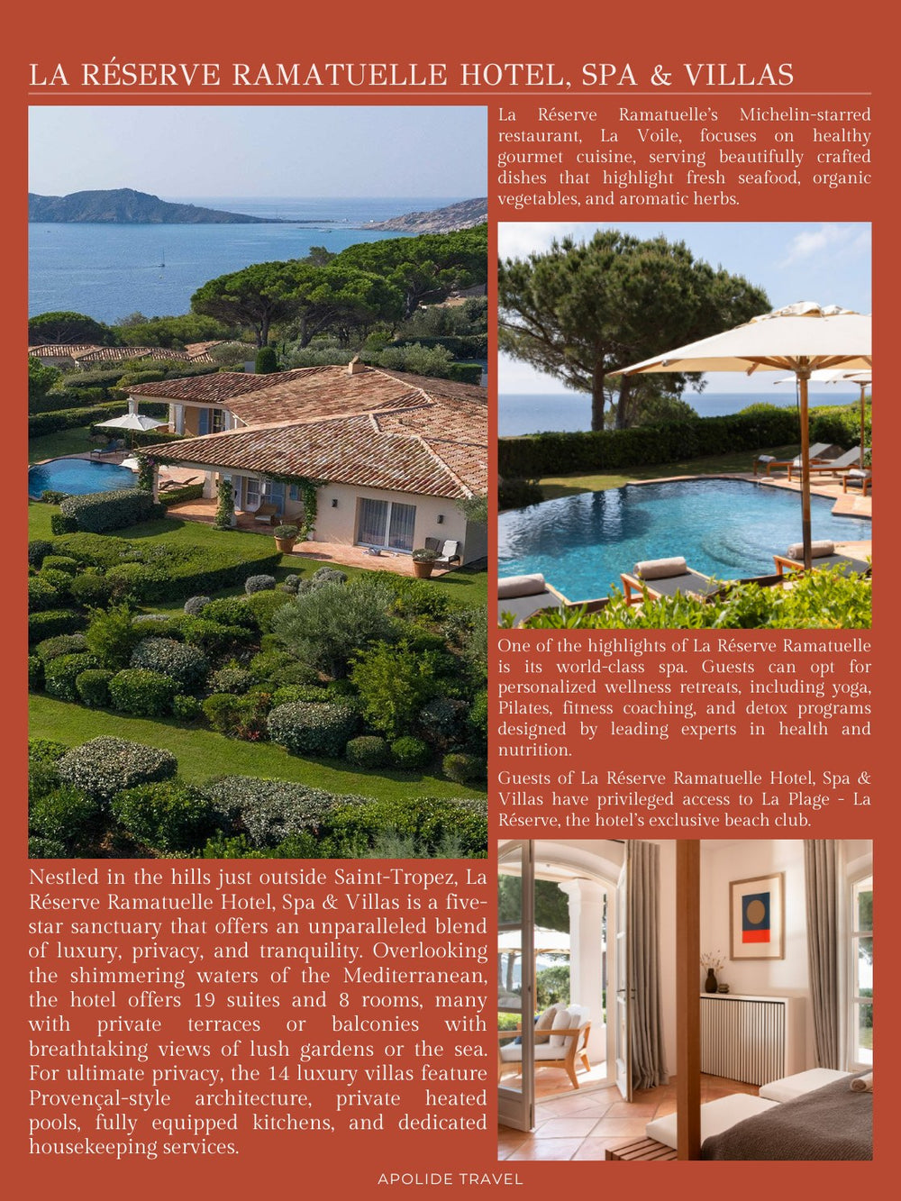 A sample page from the Saint Tropez guide